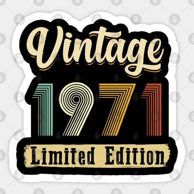 Vintage 1971 Edition Sticker by Cooldruck